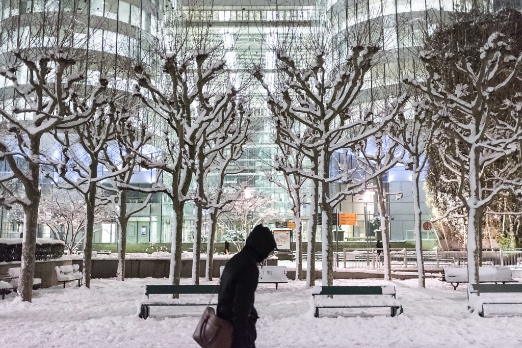 La Defense sous la neige 