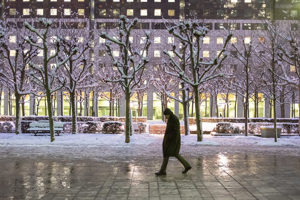 La Defense sous la neige 