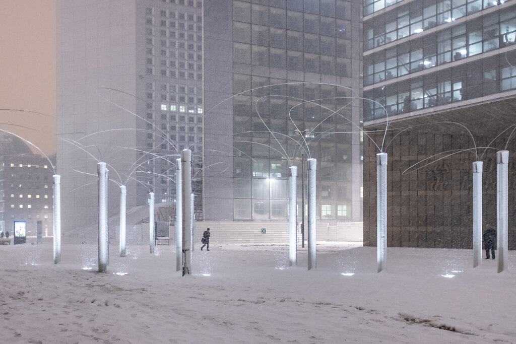 La Defense sous la neige 